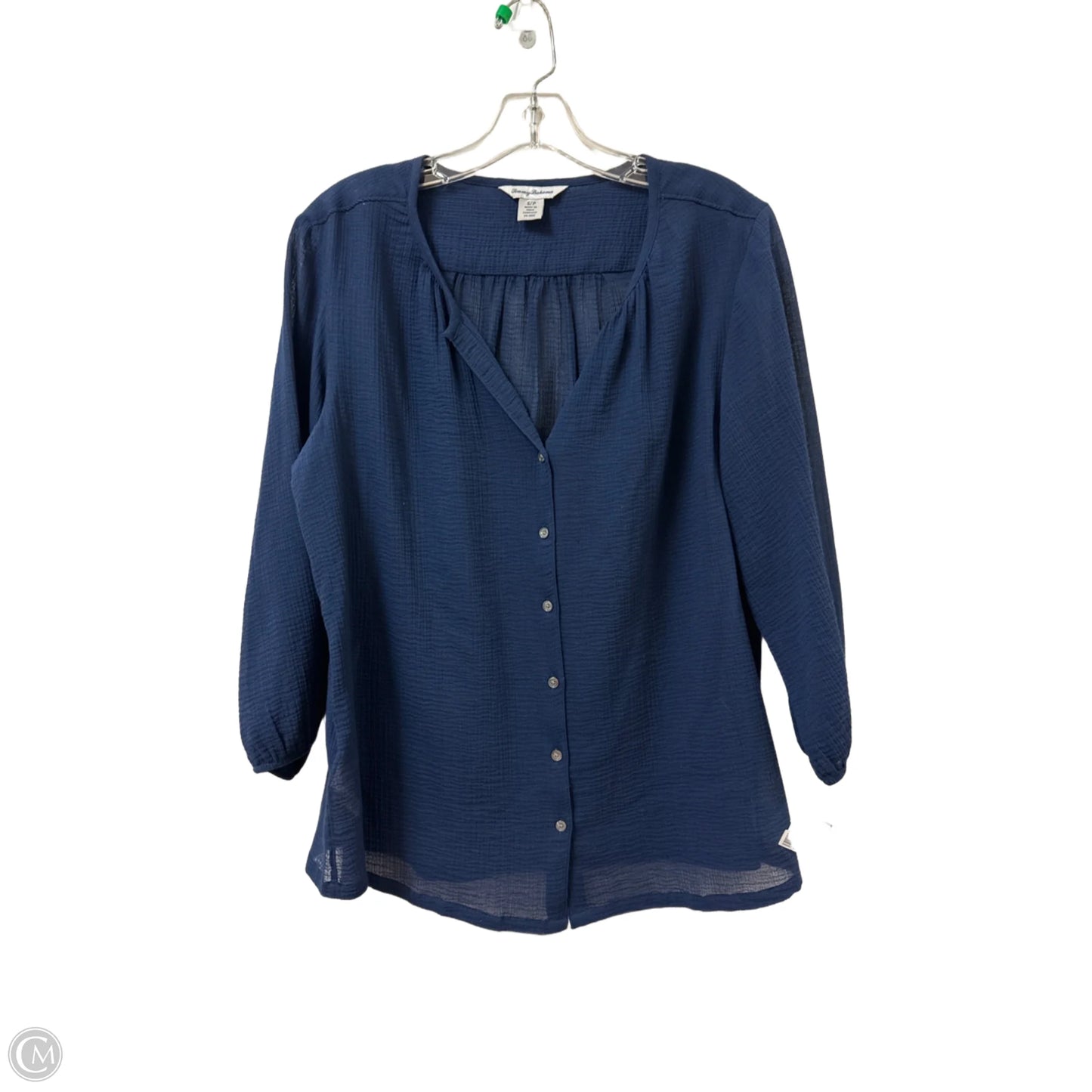 Blouse Long Sleeve By Tommy Bahama In Navy, Size: S