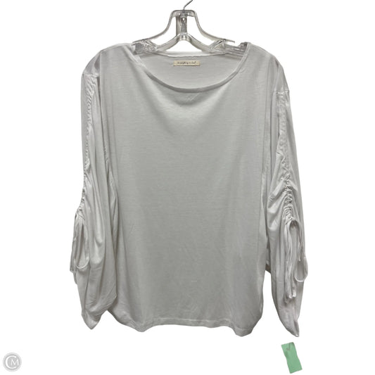 Top Long Sleeve By Do Everything In Love In White, Size: Osfm