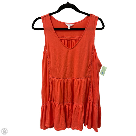Top Sleeveless By Time And Tru In Orange, Size: Xl
