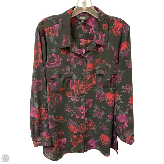 Blouse Long Sleeve By Clothes Mentor In Floral Print, Size: L