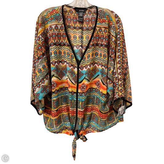 Top Long Sleeve By Ali Miles In Multi-colored, Size: 1x