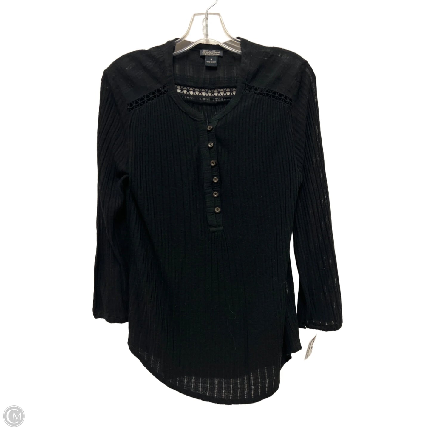 Top Long Sleeve By Lucky Brand In Black, Size: M