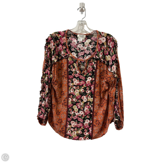 Top Long Sleeve By Clothes Mentor In Orange, Size: L