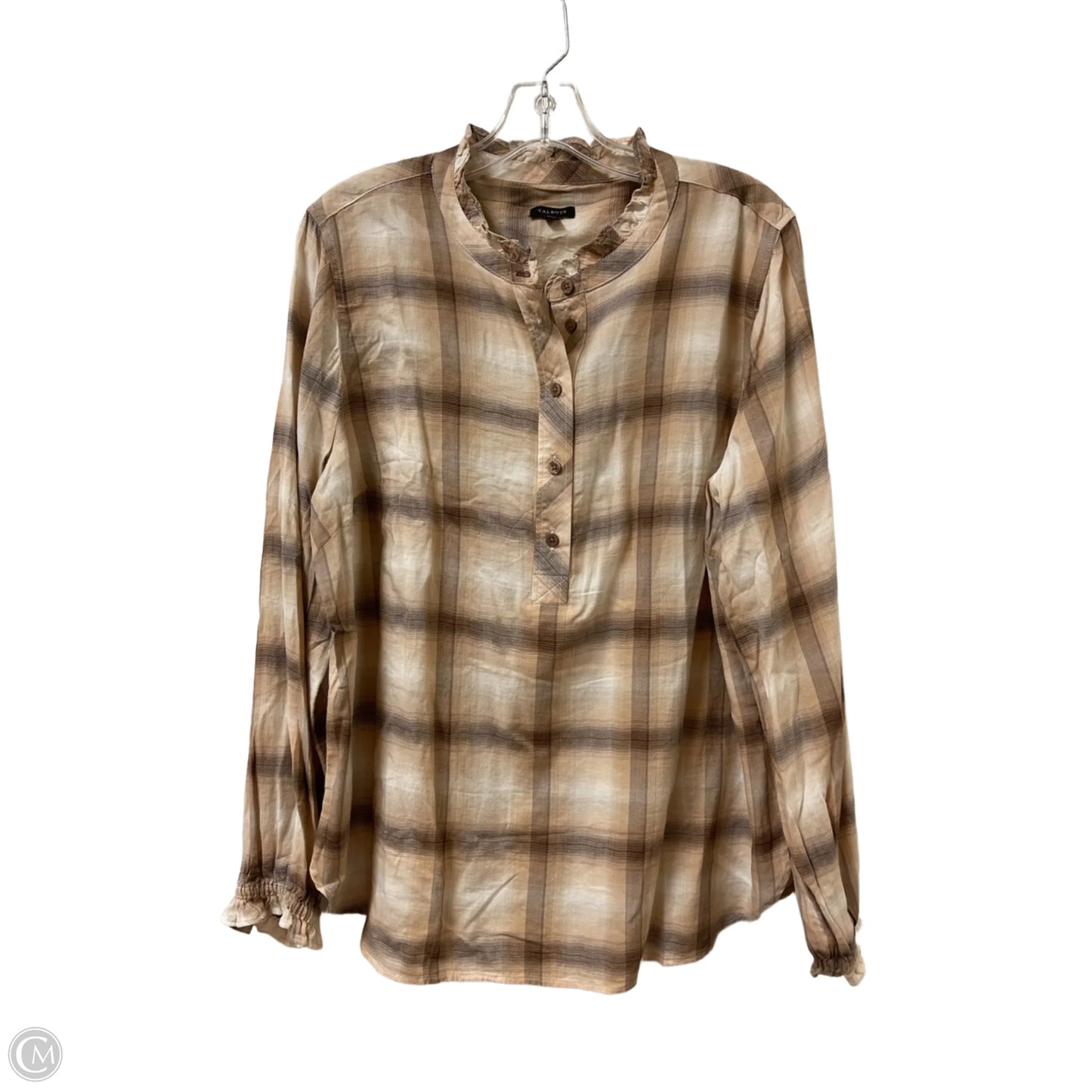 Top Long Sleeve By Talbots In Tan, Size: Xl