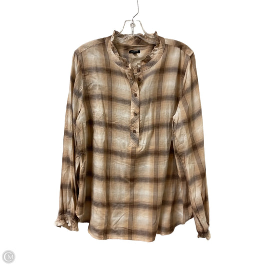 Top Long Sleeve By Talbots In Tan, Size: Xl