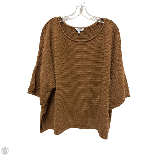 Sweater Short Sleeve By Time And Tru In Brown, Size: 1x