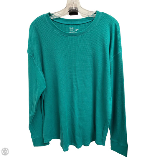 Top Long Sleeve By Time And Tru In Green, Size: 3x