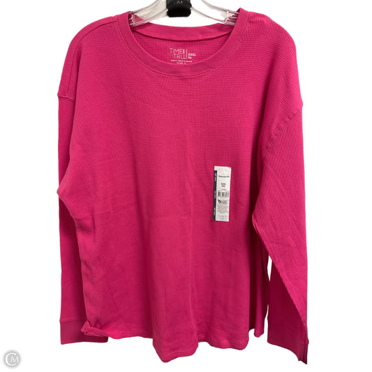 Top Long Sleeve By Time And Tru In Pink, Size: 3x