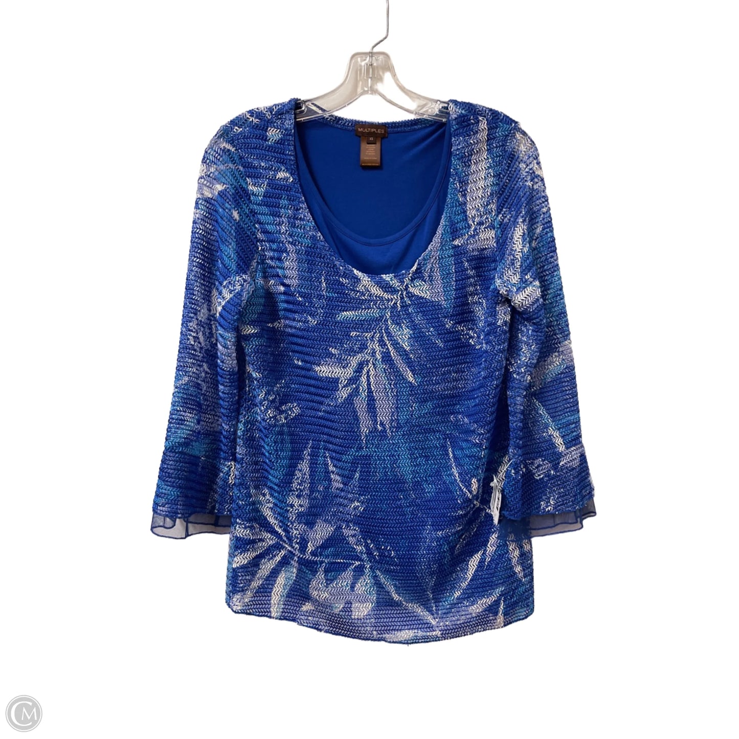 Top Long Sleeve By Multiples In Blue, Size: Xs