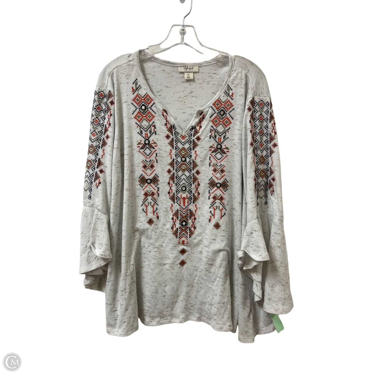 Top Long Sleeve By Style And Company In White, Size: Xl