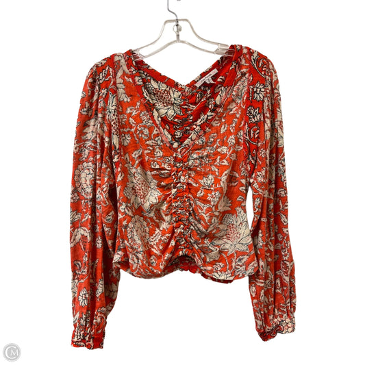 Top Long Sleeve By Free People In Orange, Size: M