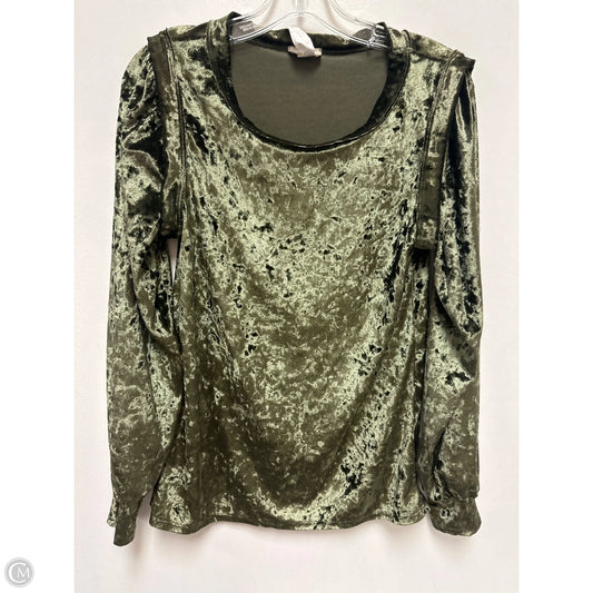 Top Long Sleeve By Bibi In Green, Size: S