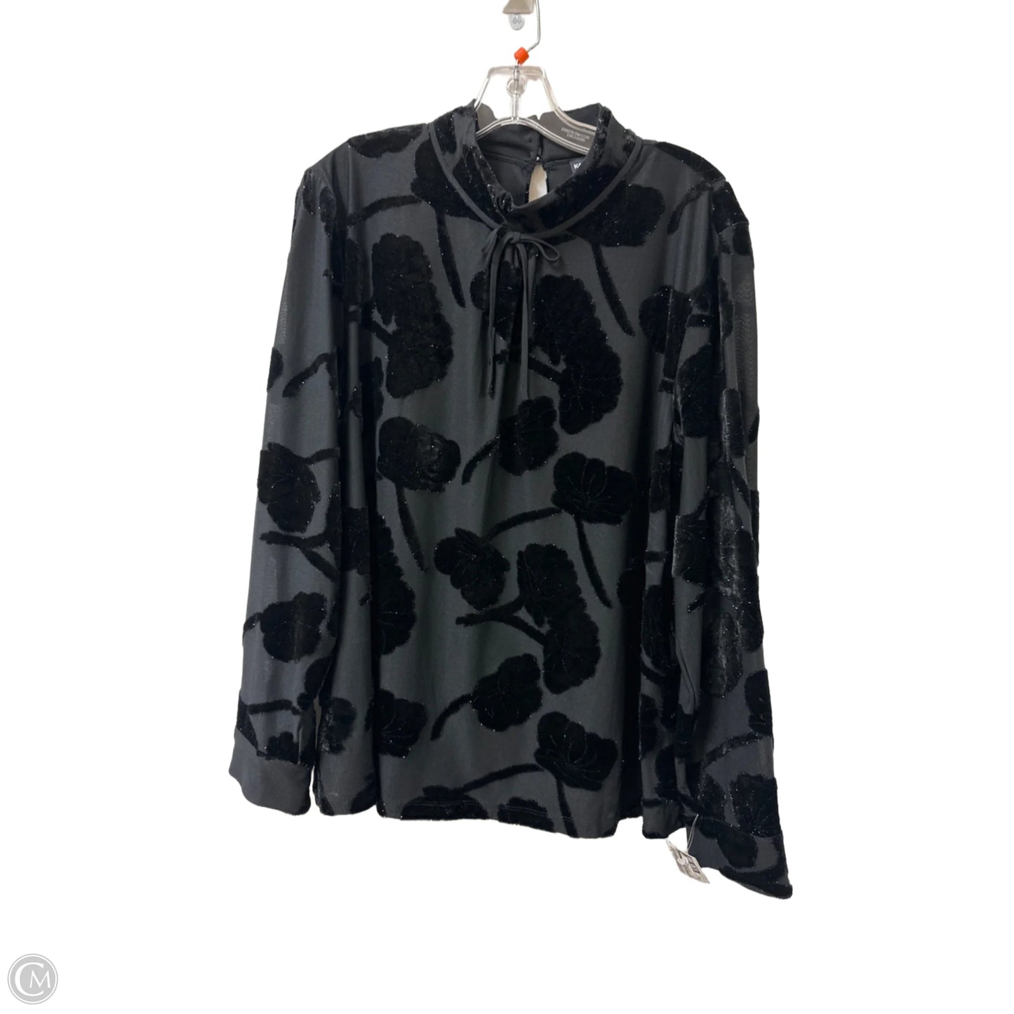 Top Long Sleeve Designer By Karl Lagerfeld In Black, Size: Xl