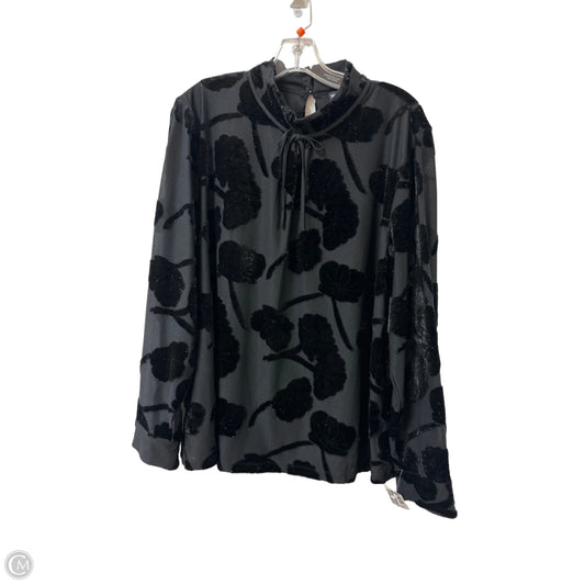 Top Long Sleeve Designer By Karl Lagerfeld In Black, Size: Xl