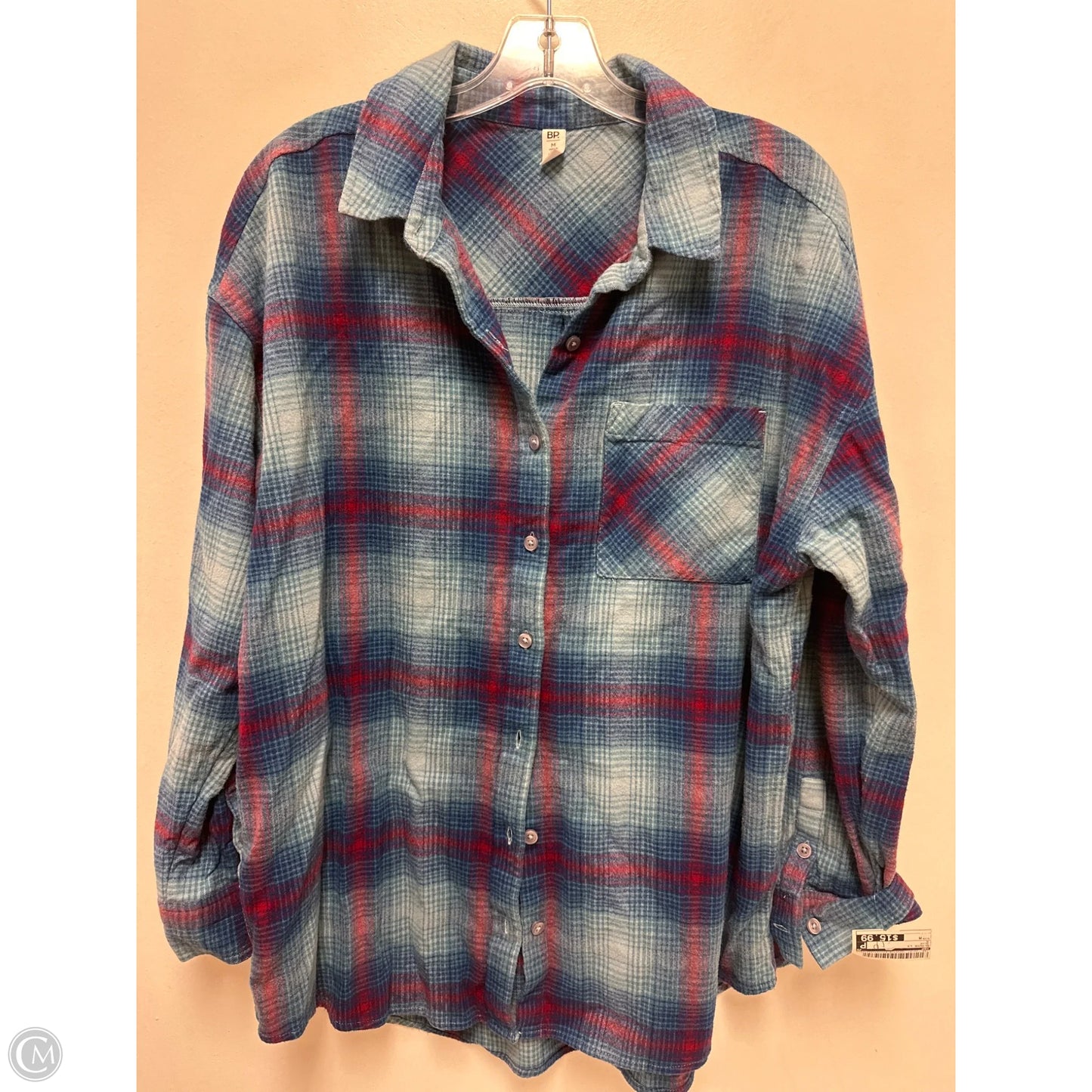 Blouse Long Sleeve By Bp In Blue, Size: M