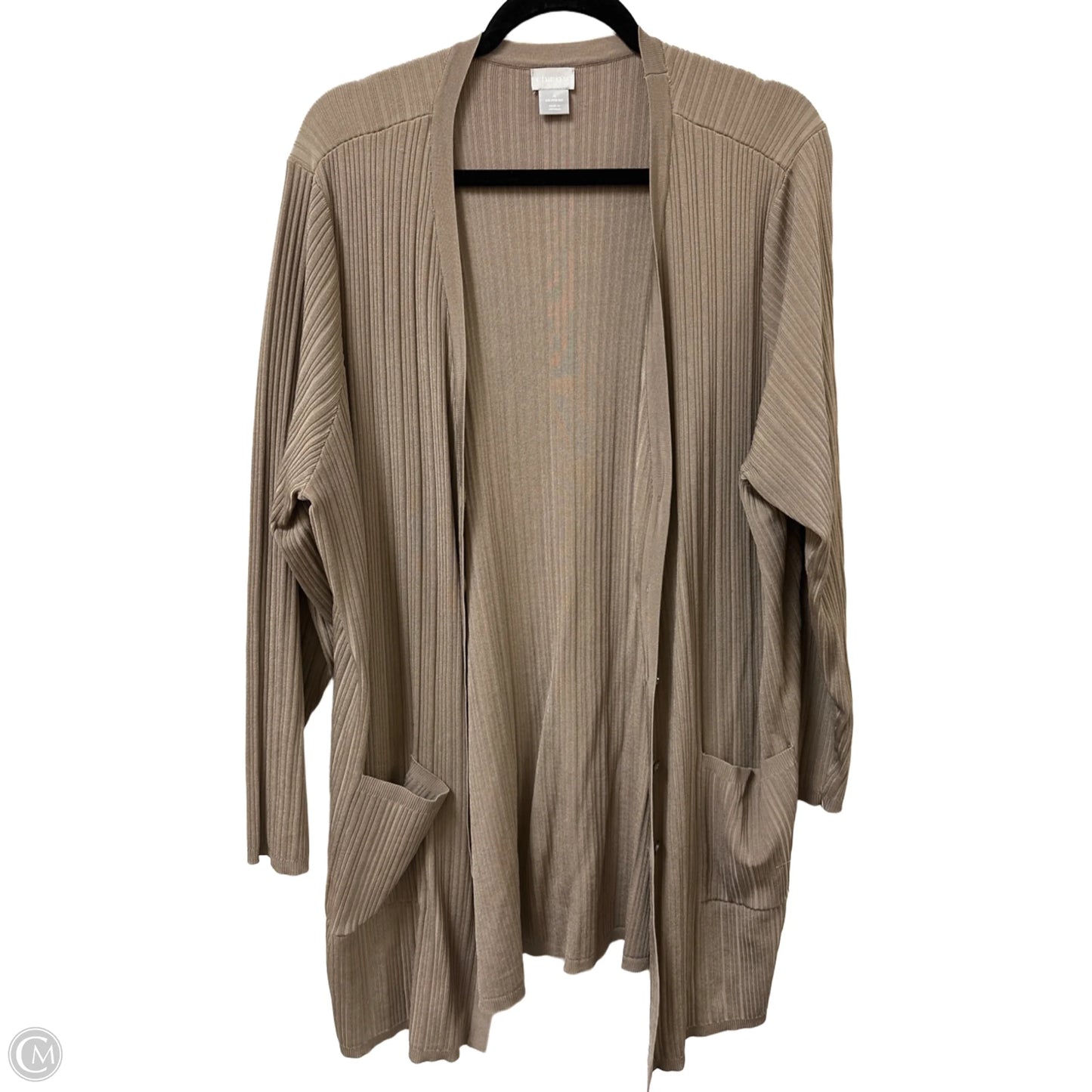 Sweater Cardigan By Chicos In Taupe, Size: 1x
