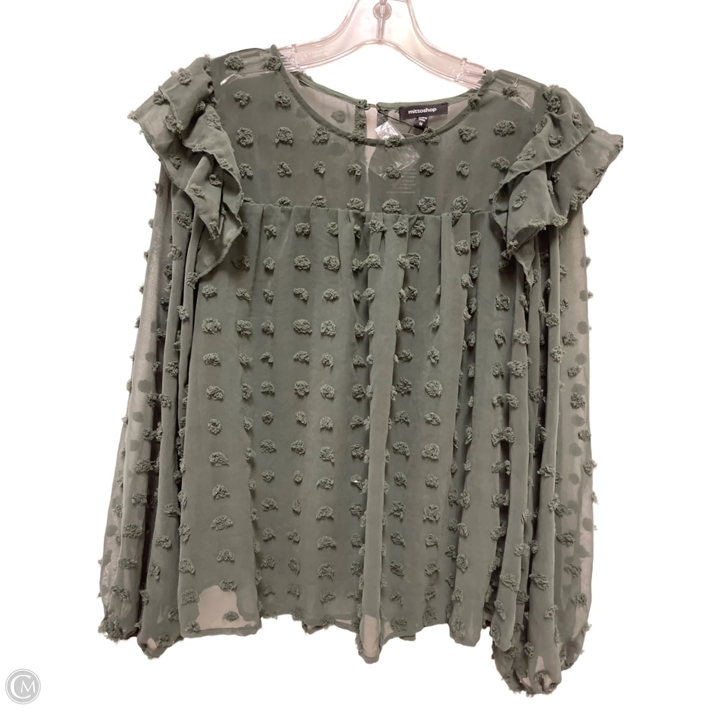 Top Long Sleeve By Mittoshop In Green, Size: M