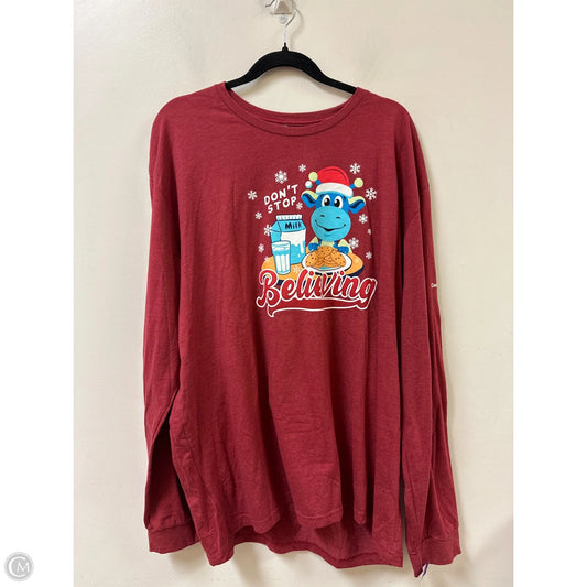 Top Long Sleeve By Clothes Mentor In Red, Size: 3x