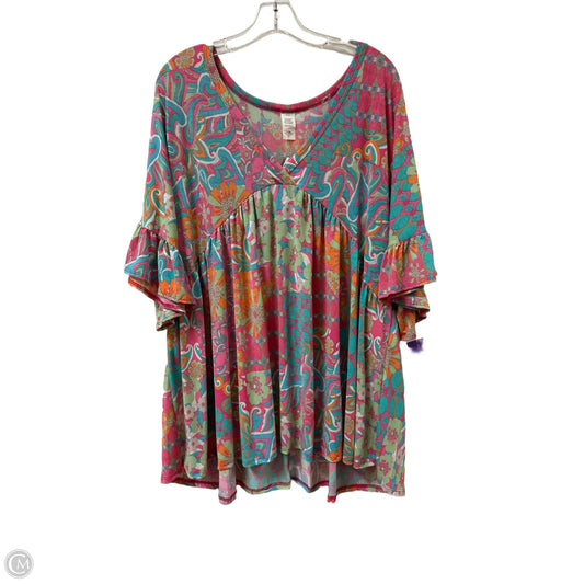 Top Short Sleeve By Clothes Mentor In Multi-colored, Size: 3x