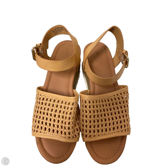 Sandals Heels Wedge By Universal Thread In Tan, Size: 8