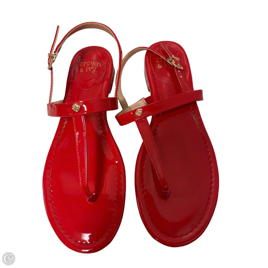 Sandals Flats By Crown And Ivy In Red, Size: 8.5