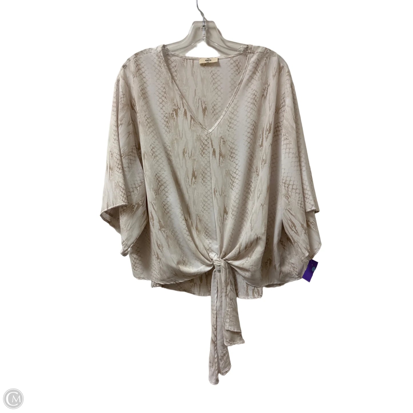 Top Long Sleeve By Entro In White, Size: L