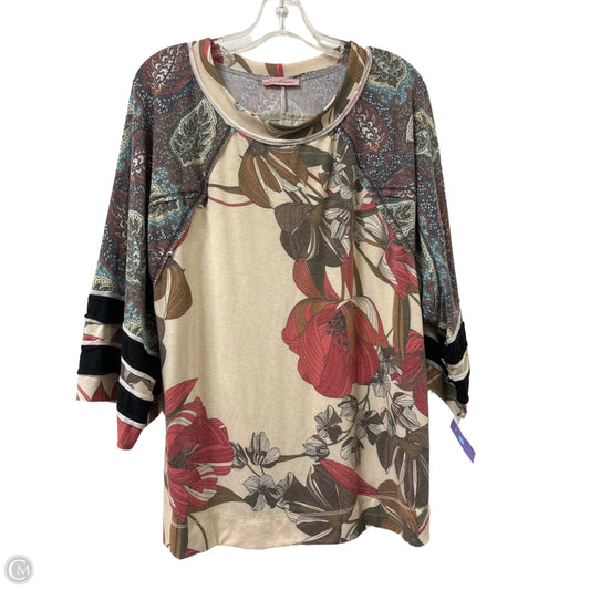 Top Long Sleeve By Ces Femme In Multi-colored, Size: L