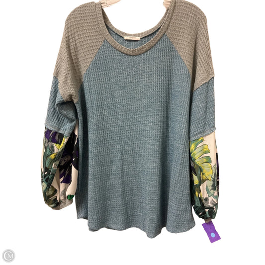 Top Long Sleeve By Cherish In Blue, Size: L