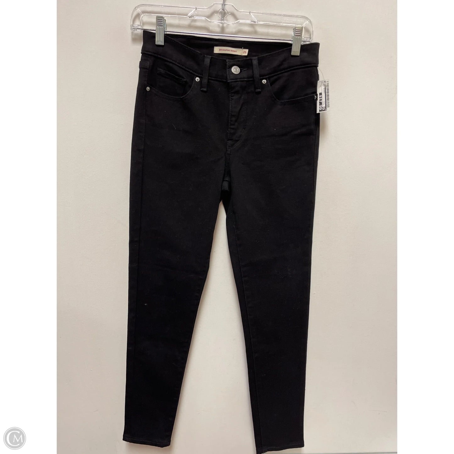 Jeans Skinny By Levis In Black, Size: 2
