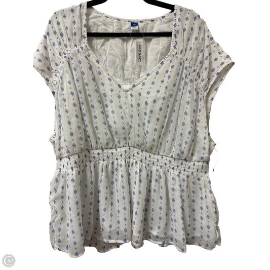 Top Short Sleeve By Old Navy In White, Size: 1x