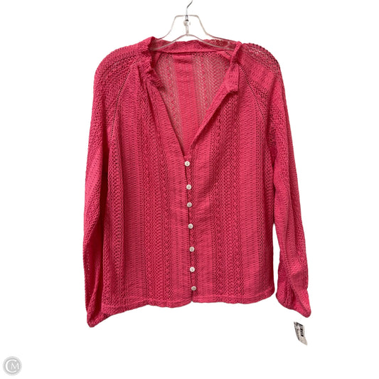 Blouse Long Sleeve By Clothes Mentor In Pink, Size: L