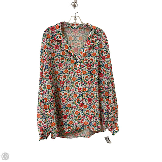 Blouse Long Sleeve By Clothes Mentor In Multi-colored, Size: Xl