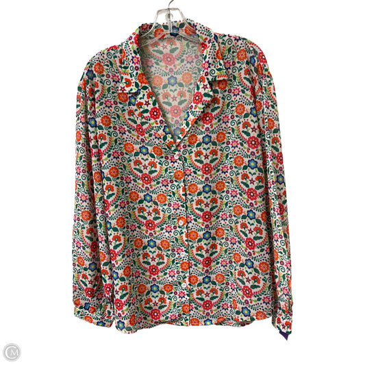 Blouse Long Sleeve By Clothes Mentor In Multi-colored, Size: M