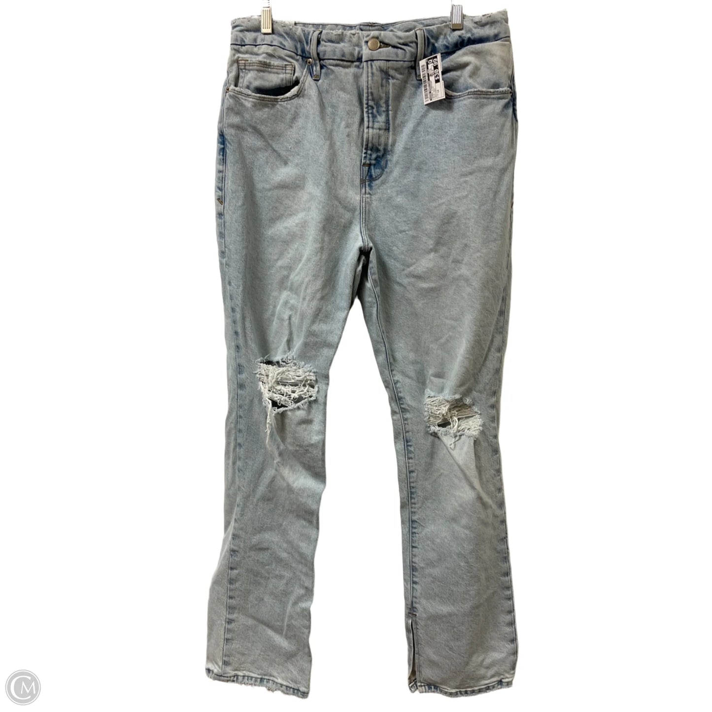 Jeans Straight By Good American In Blue Denim, Size: 12