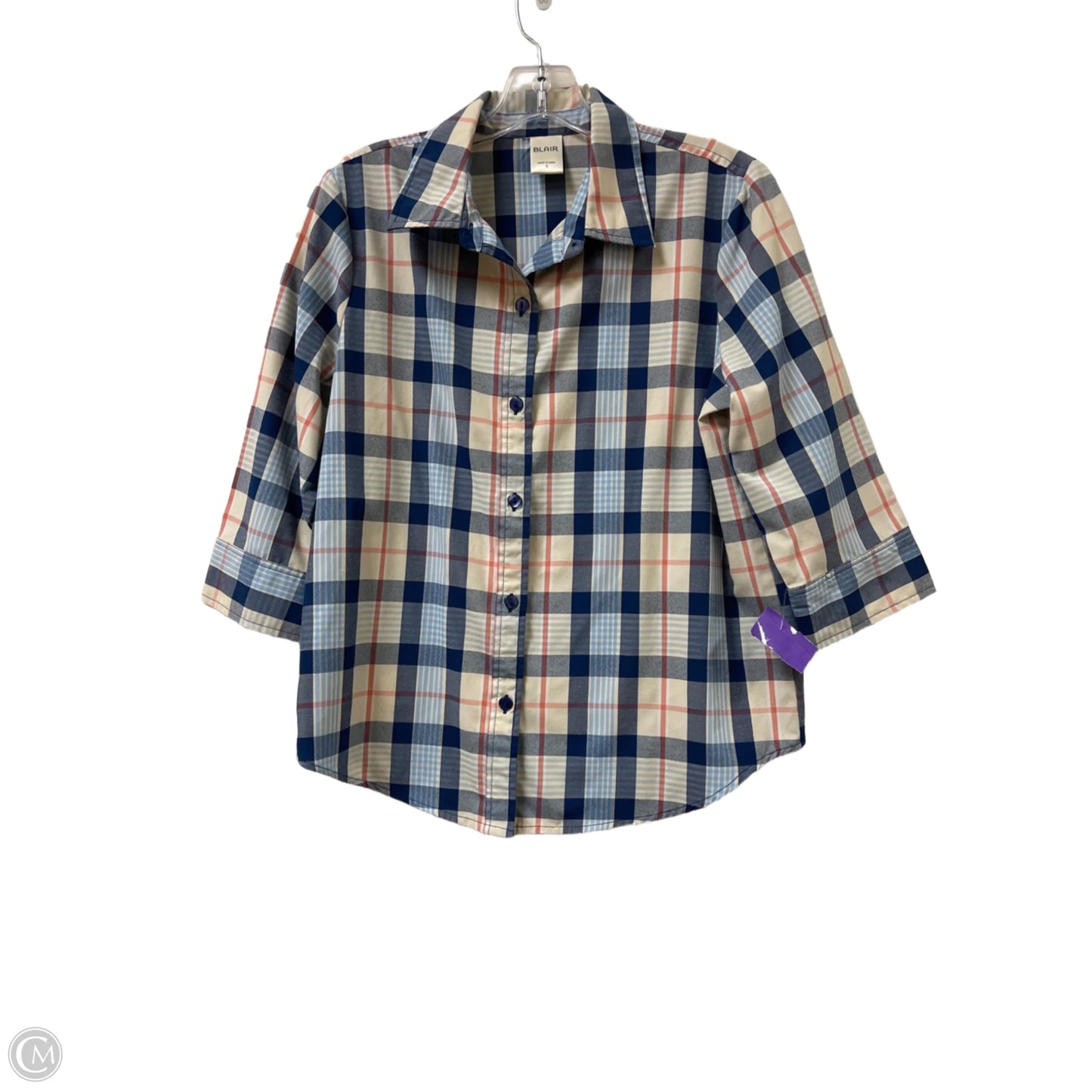 Blouse Long Sleeve By Blair In Blue, Size: S