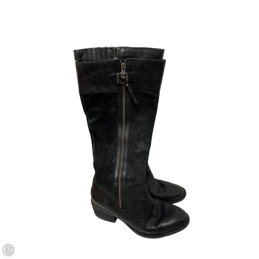 Boots Knee Heels By Born In Black, Size: 9