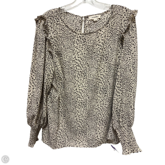 Top Long Sleeve By Ee Some In Animal Print, Size: L