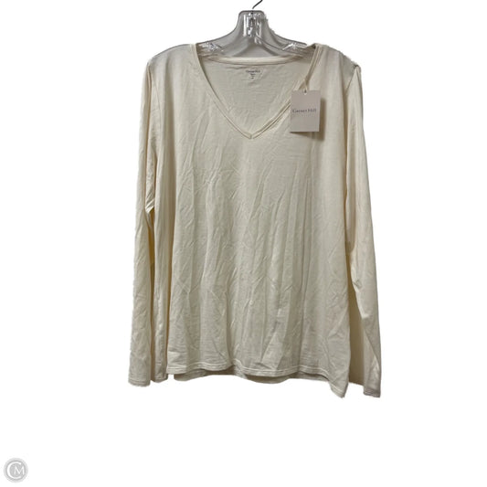 Top Long Sleeve By Garnet Hill In Cream, Size: Xl