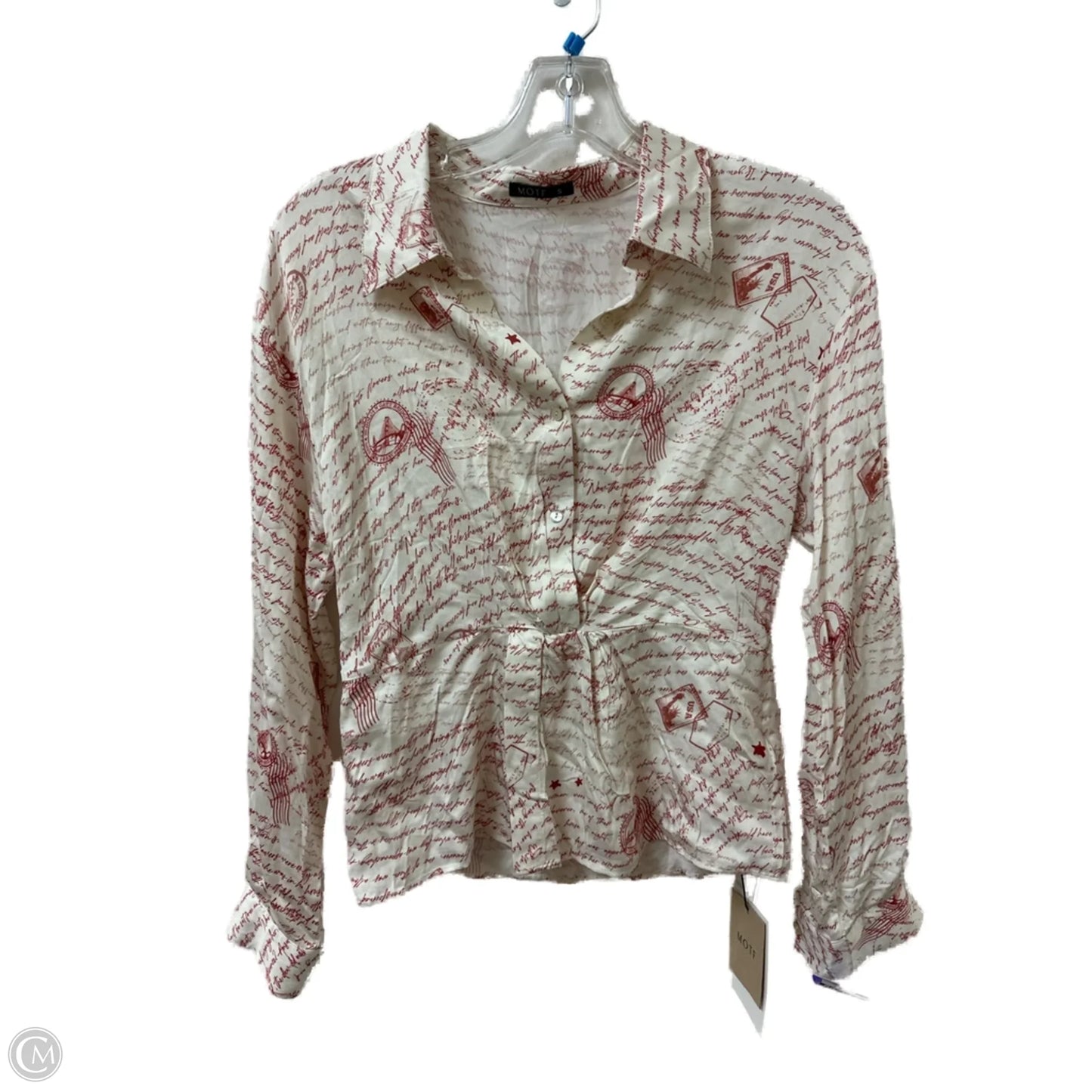 Blouse Long Sleeve By Clothes Mentor In Cream, Size: S