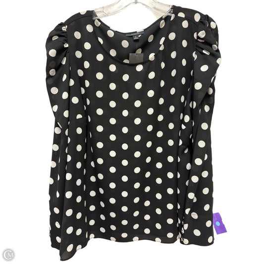 Top Long Sleeve By Alfani In Black & White, Size: Xl
