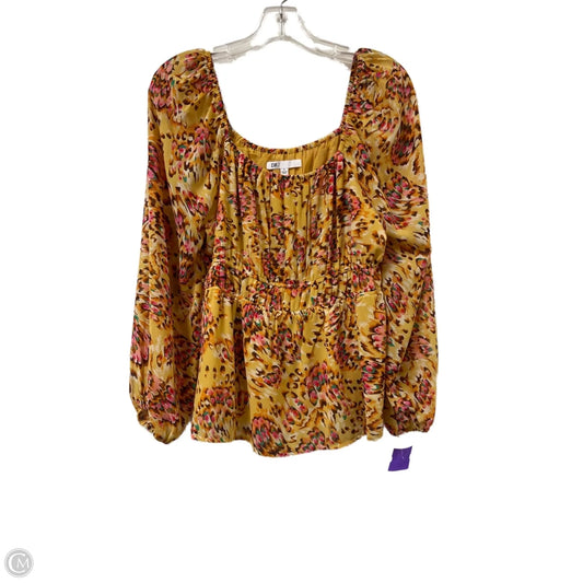 Top Long Sleeve By Dr2 In Yellow, Size: M