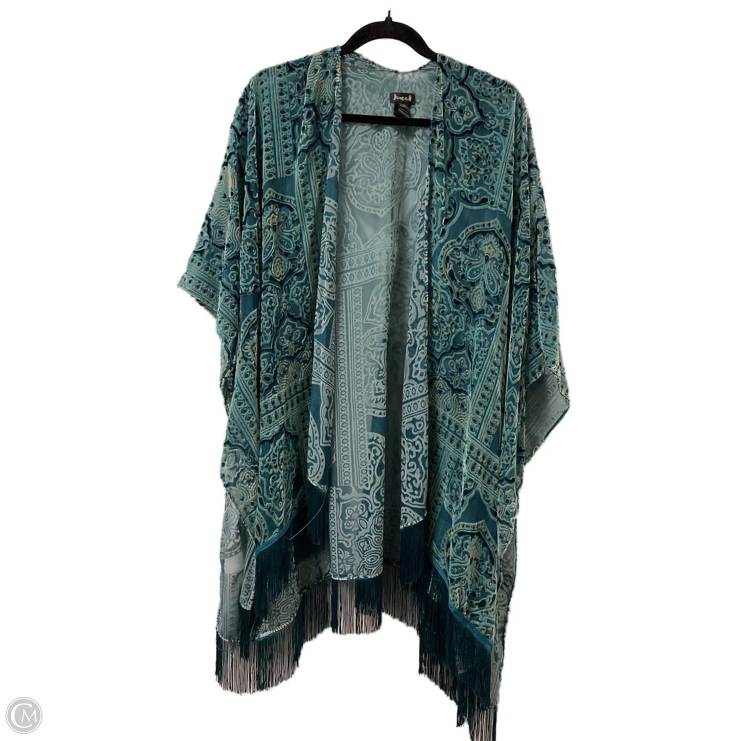 Kimono By Clothes Mentor In Teal, Size: Osfm