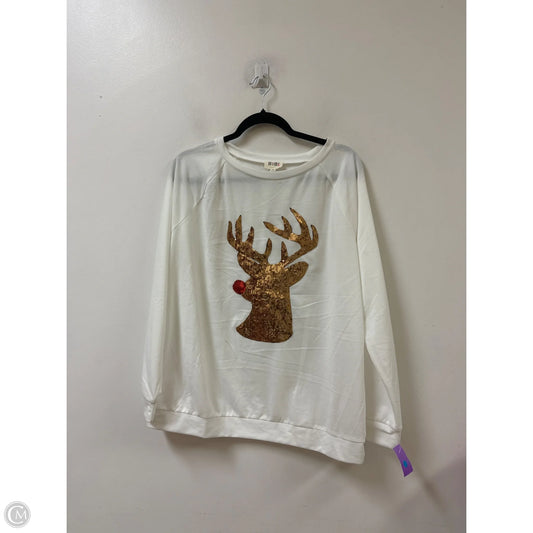 Sweater By Bibi In White, Size: Xl