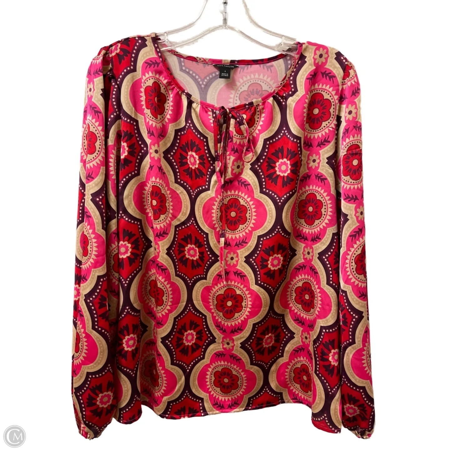 Top Long Sleeve By Ann Taylor In Pink, Size: S