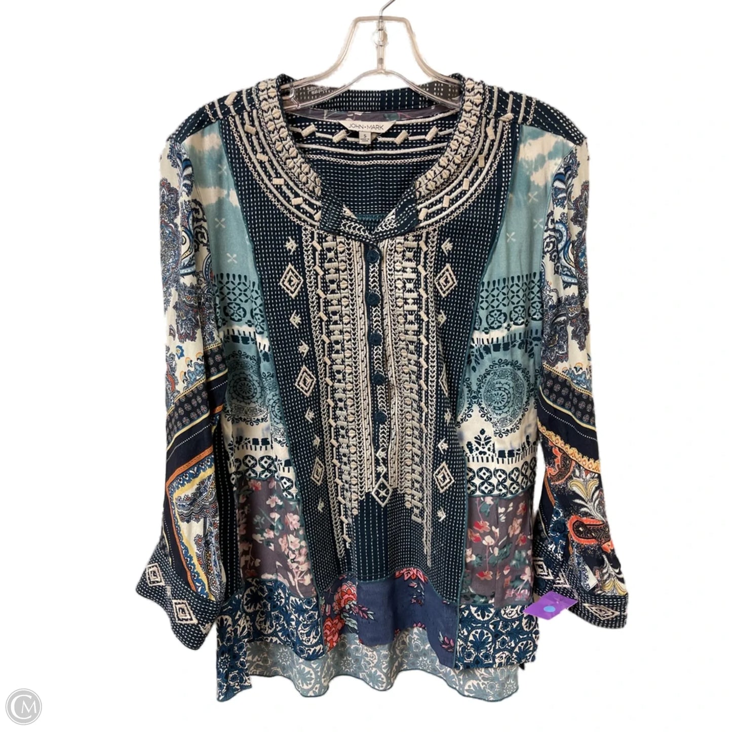 Tunic Long Sleeve By John Mark In Navy, Size: S