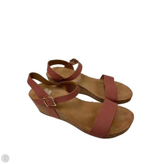 Sandals Heels Wedge By Annie In Pink, Size: 11