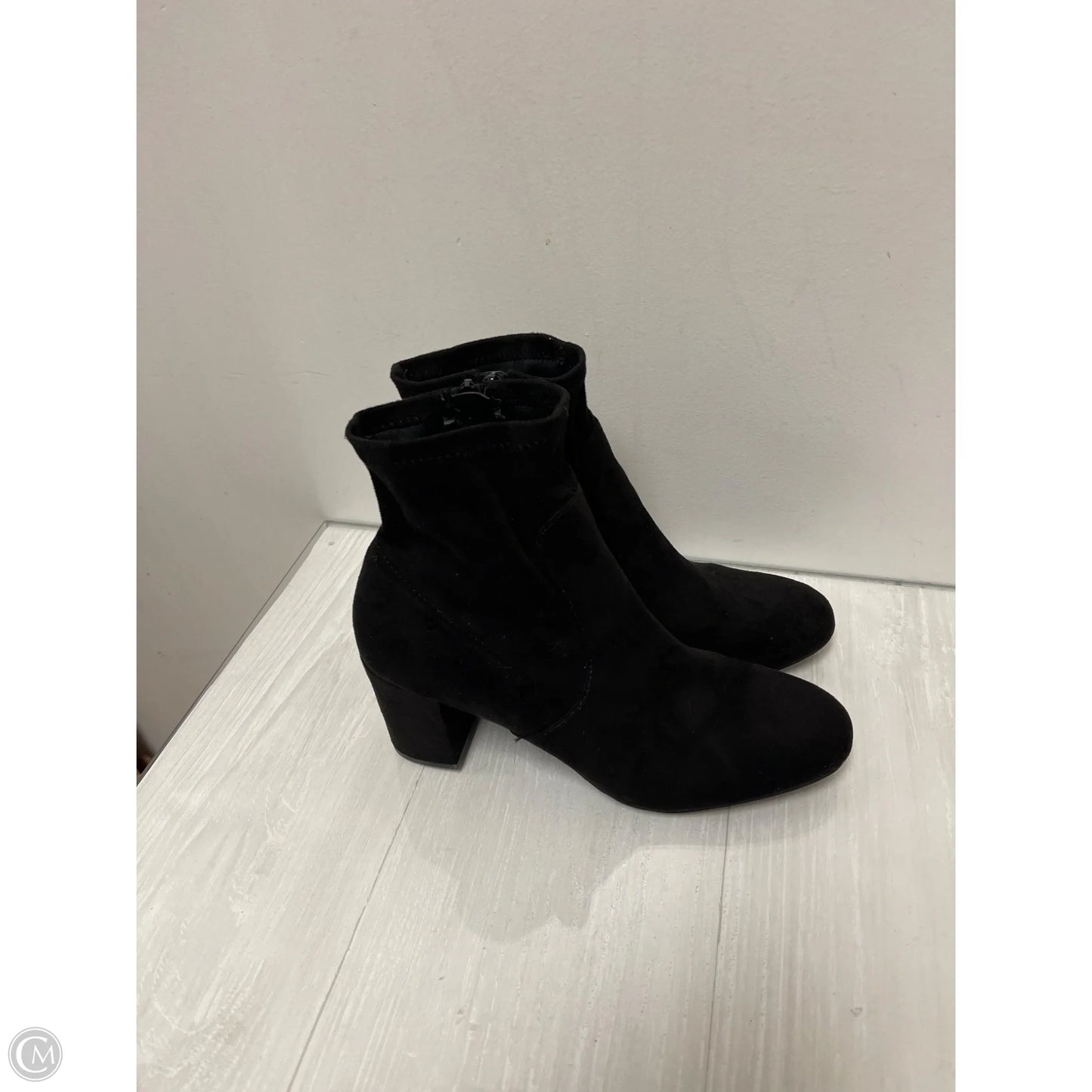 Boots Ankle Heels By Clothes Mentor In Black, Size: 10