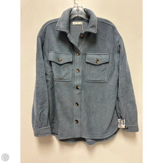 Jacket Shirt By Active Usa In Blue, Size: S