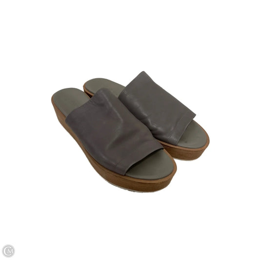 Sandals Heels Platform By Vince In Grey, Size: 8.5