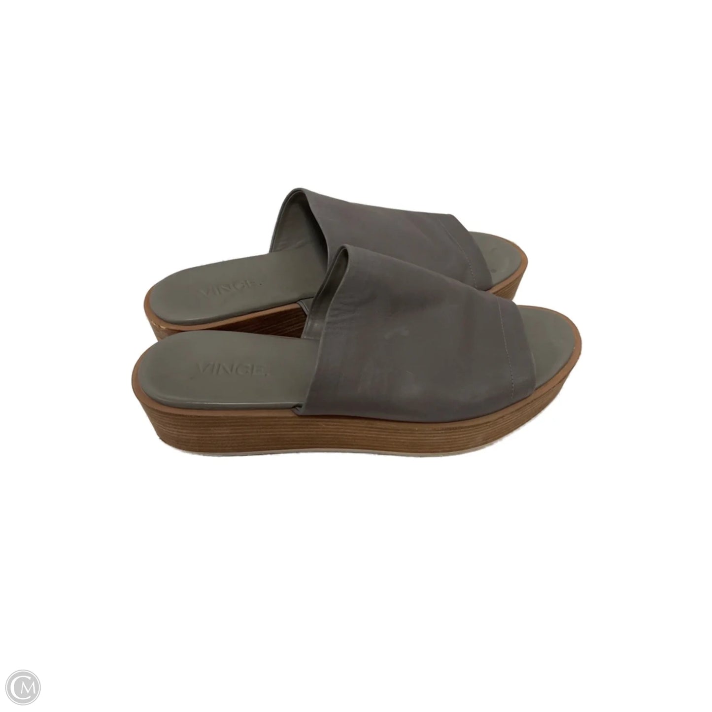 Sandals Heels Platform By Vince In Grey, Size: 8.5